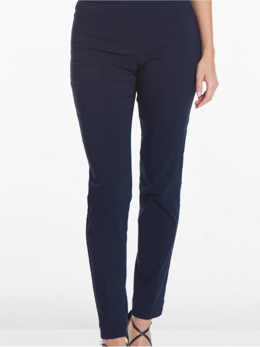 Chico’s Perfect Stretch Navy Blue Pull-On Pants Size 3